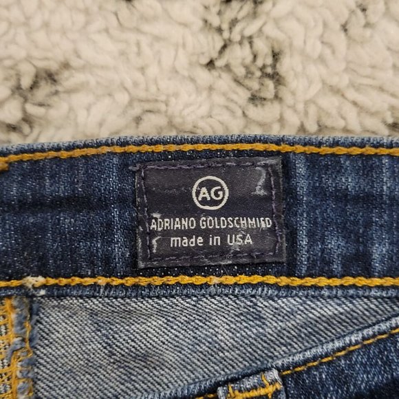 Adriano Goldschmied Medium Wash Jeans With Sewn In Fringe Hem Size 26R - Picture 10 of 13